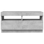 vidaXL Meuble TV avec lumières LED gris béton 80x35x40 cm
