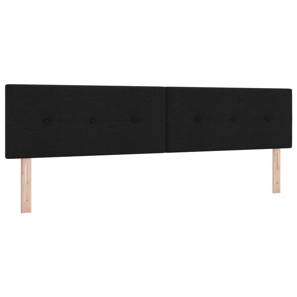 Cabeza de cama vidaXL con botones tapizada en negro de 200 cm