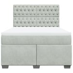 vidaXL Sommier à lattes de lit et matelas Gris clair 140x190cm Velours