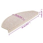 vidaXL Tapis d'escalier 10 Pièces 65x24x4 cm Taupe