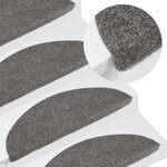vidaXL Tapis d'escalier autocollants 15 Pièces 56x17x3 cm Gris