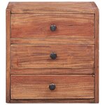vidaXL Table de chevet avec 3 tiroirs 35x25x35 cm Bois de récupération