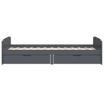 vidaXL Cadre de lit sans matelas gris foncé bois pin massif 90x200cm