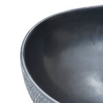 vidaXL Vasque à poser noir et gris ovale 47x33x13 cm céramique