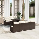 Set de Canapés de Jardin vidaXL 8 pièces avec Coussins Marron Poly Rattan
