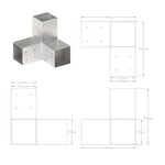 vidaXL Connecteur de poteau Forme en Y Métal galvanisé 81x81 mm