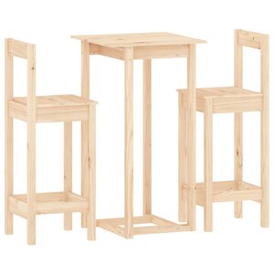 vidaXL Ensemble de bar 3 Pièces Bois de pin massif