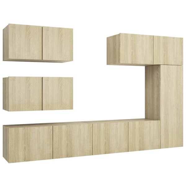 vidaXL Ensemble de meuble TV 6 Pièces Chêne sonoma Bois d'ingénierie