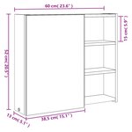 vidaXL Armoire de salle de bain à miroir avec LED blanc 60x13x52 cm