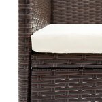 vidaXL Chaises à manger de jardin lot de 2 Résine tressée Marron