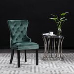 vidaXL Chaises à manger lot de 4 vert foncé velours
