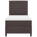 vidaXL Lit à ressort avec matelas Marron foncé 90x200 cm Tissu