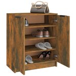 vidaXL Meuble à chaussures Chêne fumé 59x35x70 cm Bois d'ingénierie