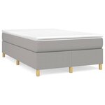 vidaXL Sommier à lattes de lit et matelas gris clair 120x190 cm tissu