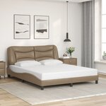 vidaXL Cadre de lit avec LED sans matelas cappuccino 160x200 cm