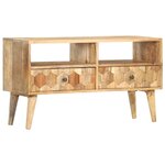 vidaXL Meuble TV 90x30x50 cm Bois de manguier solide