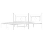 vidaXL Cadre de lit métal avec tête de lit blanc 193x203 cm