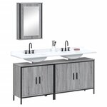 vidaXL Ensemble de meubles de salle de bain 3 Pièces Sonoma gris