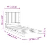 vidaXL Cadre de lit sans matelas gris 100x200 cm bois massif de pin