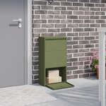 vidaXL Boîte à colis vert olive 44x22x82 cm en métal