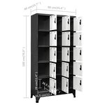 vidaXL Armoire à casiers Anthracite et blanc 90x40x180 cm Acier