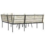 vidaXL Ensemble de canapés de jardin et coussins noir acier textilène