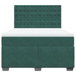vidaXL Sommier à lattes de lit et matelas Vert foncé 160x200cm Velours