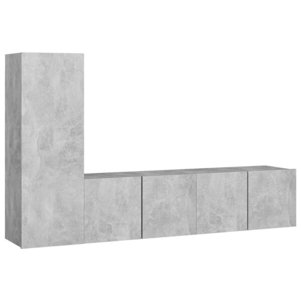 vidaXL Ensemble de meubles TV 3 Pièces Gris béton Bois d'ingénierie