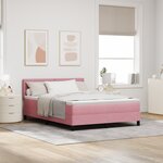 vidaXL Lit à ressort avec matelas Rose 140x200 cm Velours