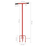 vidaXL Griffe de jardin Rouge Acier