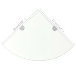 vidaXL Étagère de coin + supports chromés Verre Transparent 35 x 35 cm