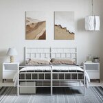 vidaXL Cadre de lit métal sans matelas et pied de lit blanc 135x190 cm