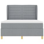 Lit à ressort box avec matelas Gris clair 140x200 cm Tissu