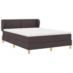 Lit box spring vidaXL avec matelas marron foncé 140x200 cm en tissus