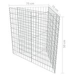 vidaXL Lit surélevé à gabion Acier galvanisé 75x75x50 cm