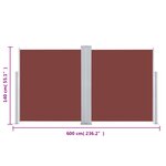 vidaXL Auvent latéral rétractable Marron 140x600 cm