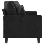vidaXL Canapé à 2 places Noir 140 cm Velours