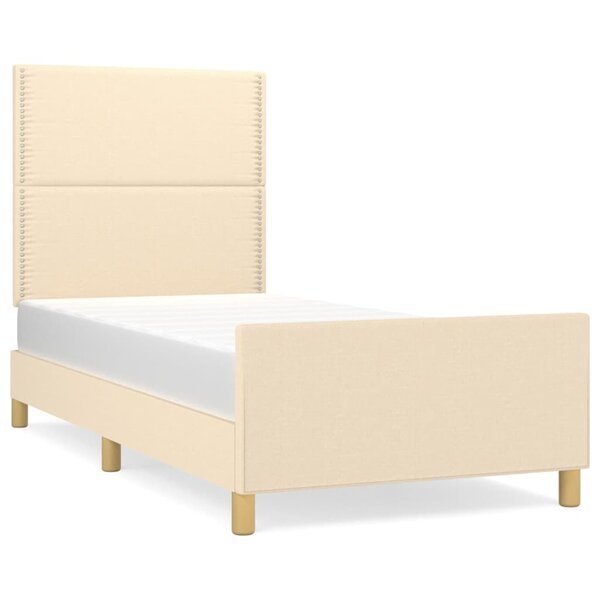 vidaXL Cadre de lit sans matelas crème 80x200 cm tissu