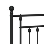 vidaXL Cadre de lit métal sans matelas avec tête de lit noir 140x200cm