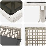 vidaXL Ensemble de salle à manger de jardin 3 pièces Gris clair en poly rattan