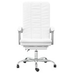 Chaise fauteuil siège pivotante de inclinable de bureau informatique étude similicuir blanc 02_0024229