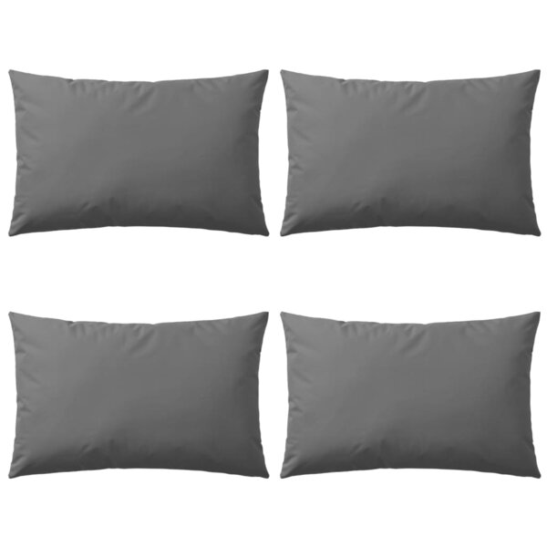 vidaXL Oreiller d'extérieur lot de 4 60 x 40 cm Gris