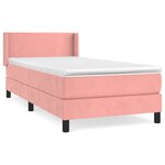 vidaXL Sommier à lattes de lit avec matelas Rose 90x200 cm Velours
