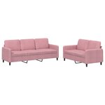 vidaXL Ensemble de canapés 2 Pièces rose velours