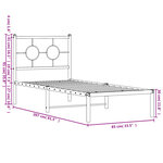 vidaXL Cadre de lit métal sans matelas avec tête de lit blanc 80x200cm
