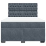 vidaXL Sommier à lattes de lit et matelas Gris foncé 140x190cm Velours