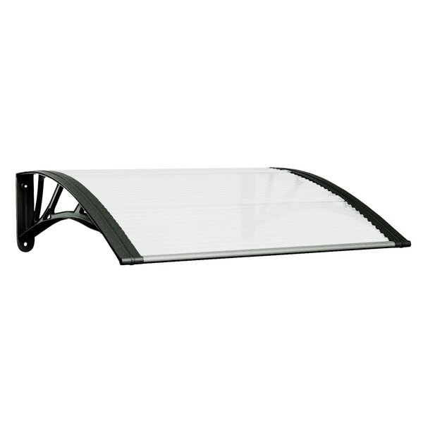 vidaXL Auvent de porte Noir et transparent 80x75 cm Polycarbonate