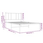 vidaXL Cadre de lit métal sans matelas avec tête de lit blanc 75x190cm