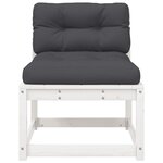 vidaXL Canapé de jardin avec coussins blanc bois de pin solide