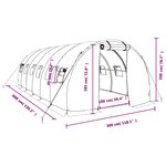 vidaXL Serre avec cadre en acier blanc 18 m² 6x3x2 m